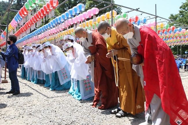 The Vesak great ceremony at Duoc Su Temple, Incheon City, South Korea